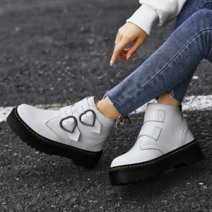 Orléna | Bottines Plates Pour Femme | Boucles Cœur