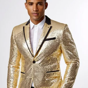 Blazer pailleté doré