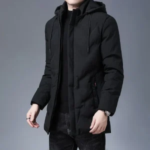 Parka Homme veste chaude d'hiver et épaisse avec capuche coupe-vent Top qualité style décontracté  manteau coupe-vent