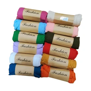 Foulard en coton couleur uni (x12)
