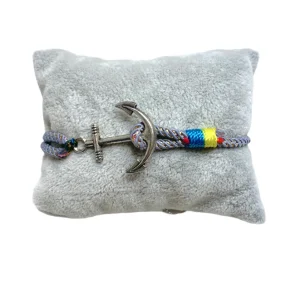 Bracelet ancre fil gris (x6)