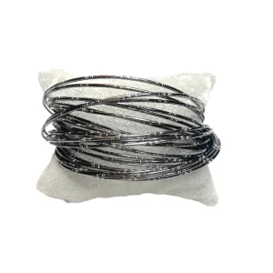 Bracelet fantaisie jonc semainier gris sidéral (x6)