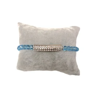 Bracelet fantaisie perles couleurs mélangées rectangle #BF36 (x12)