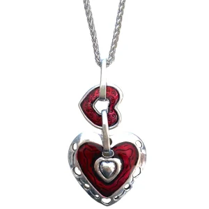 Collier fantaisie sautoir maillons coeur #CL9213 (x6)
