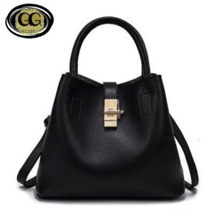 Sac à main souple en cuir artificiel à bandoulière de forme trapèze