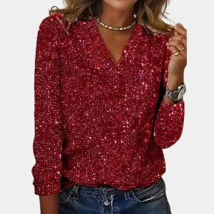 Satin | Blouse chic pour femme | Sequin