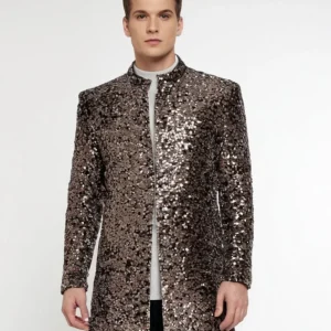 Veste strass paillettes homme