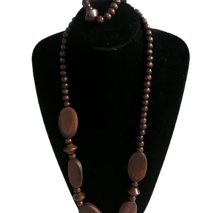 Parure Collier Bracelet bois       (x12)