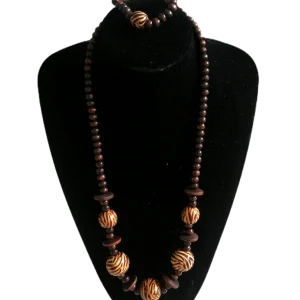 Parure Collier Bracelet bois       (x12)
