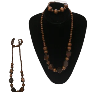 Parure Collier Bracelet bois       (x12)