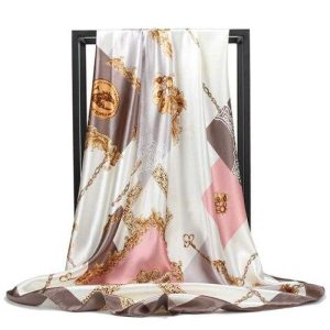 Foulard Carré Rétro Blanc
