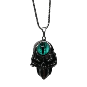 HOMME - Collier pendentif crâne acier inoxydable (x2)