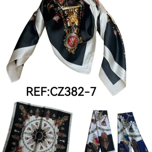 Foulard carré  90cm imprimé fantaisie (x10)#7