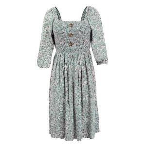 Robe À Motif Floral Vintage