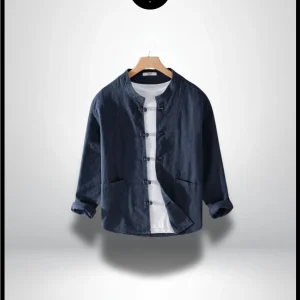 Veste en Lin Bleu Marine Homme