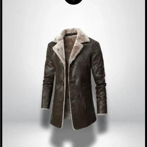 Veste Simili Cuir Marron Homme